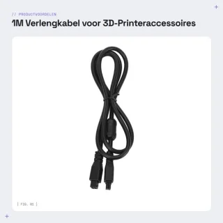 Dailygoods 4-pins verlengkabel 1m
