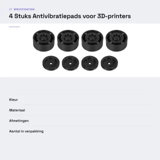Dailygoods- Anti-vibratiepads set van 4 - Trillingsdempers 3D-printer - Antislip schokabsorberend - Rubber/ABS/legering - Eenvoudige installatie - Geschikt voor CrealityK1-serie