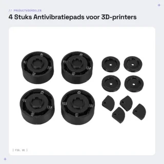 Dailygoods anti-vibratiepads set van 4 trillingsdempers voor 3d-printer