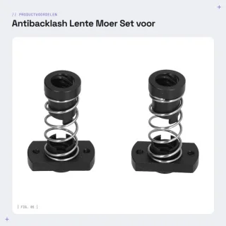 Dailygoods antibacklash moer set van 2 voor T8 draadstang