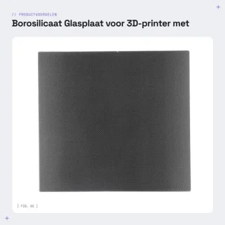 Dailygoods borosilicaatplatform 229 x 257 x 4 mm 3d-printer bed