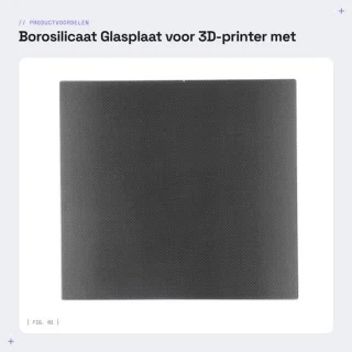 Dailygoods borosilicaatplatform 229 x 257 x 4 mm 3d-printerbed
