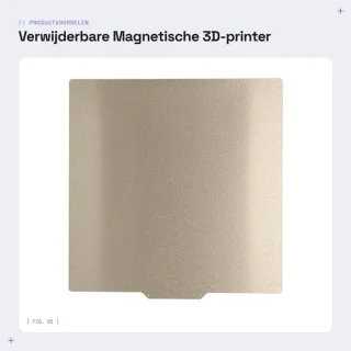 Dailygoods bouwoppervlak flexibele verenstaalplaat PEI 325x325mm