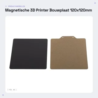 Dailygoods bouwplaat 120x120mm verenstaal dubbelzijdig PEI 3d printer bed