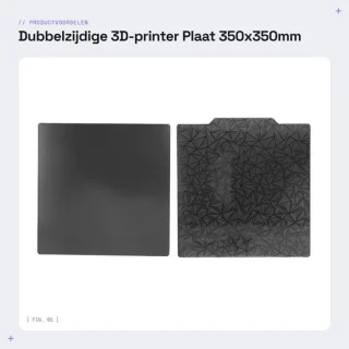 Dailygoods bouwplaat dubbelzijdig 350x350mm 3d-printerbed