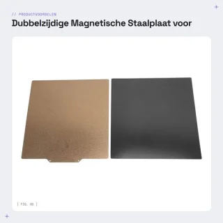 Dailygoods bouwplaat dubbelzijdig flexibele PEI staalplaat 255x245mm