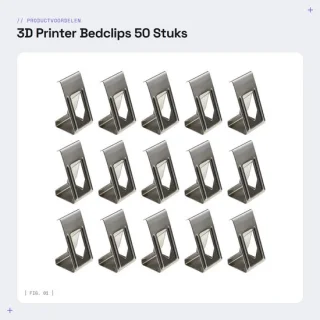 Dailygoods glasplaat clips 50 stuks - 3d-printer - metaal - zilver
