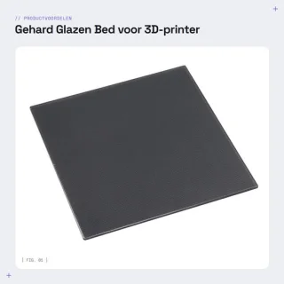 Dailygoods glazen bed gehard 220x240x4mm voor Anycubic MEGA S