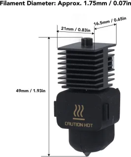 Dailygoods hotend-montageset gehard staal 0,2/0,4 mm
