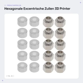 Dailygoods isolatiekolom 10 stuks - hexagonale excentrische kolom - 5mm diameter - zuur-nikkel aluminium