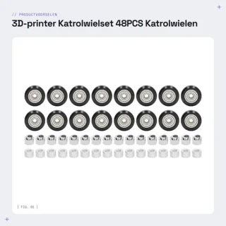 Dailygoods katrolwielset 48 stuks POM 24x10x5 mm
