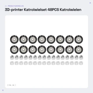 Dailygoods katrolwielset 48 stuks POM