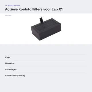 Dailygoods koolstoffilter 2 stuks Lab X1 P1-serie
