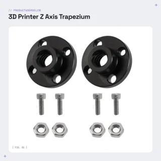 Dailygoods loodschroef 8 mm trapeziumvormige moeren POM Prusa I3 MK2 MK2S MK3 MK3S
