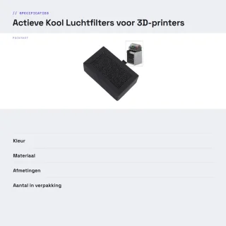 Dailygoods luchtfilter actieve kool accessoires voor 3D-printer