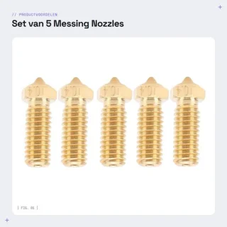 Dailygoods messing 3d printer mondstuk 5 stuks 0.4 mm