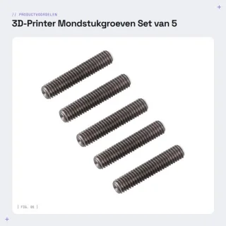 Dailygoods mondstukgroeven 5 stuks 1,75 mm M6 30 mm roestvrij staal PTFE manchetbuis