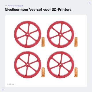 Dailygoods nivelleermoer veerset 4-delig aluminiumlegering 60x9mm rood