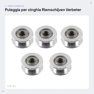 Dailygoods riemschijf aluminium 2gt 16t/20t tandloos/getand 6mm/10mm
