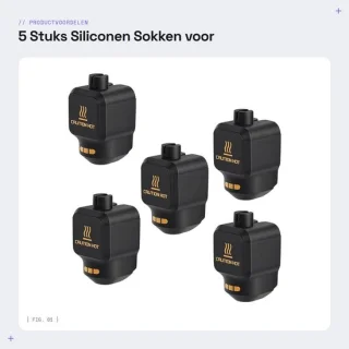 Dailygoods siliconen sokken voor 3d-printer hotend - 5-delige set