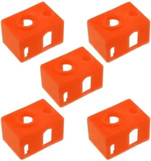 Dailygoods siliconen sokken voor heaterblok oranje 5 stuks