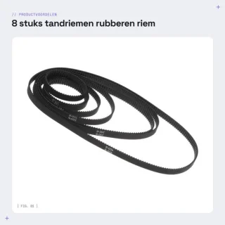 Dailygoods tandriemen 2GT - 6 mm - 8 stuks