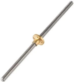Dailygoods trapeziumgeleidingspindel 300 mm T8 moer roestvrij