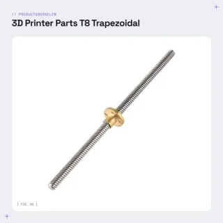 Dailygoods trapeziumgeleidingspindel 300 mm T8 moer roestvrij staal
