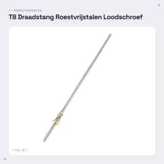 Dailygoods trapeziumschroef roestvrij staal 400mm t8 moer