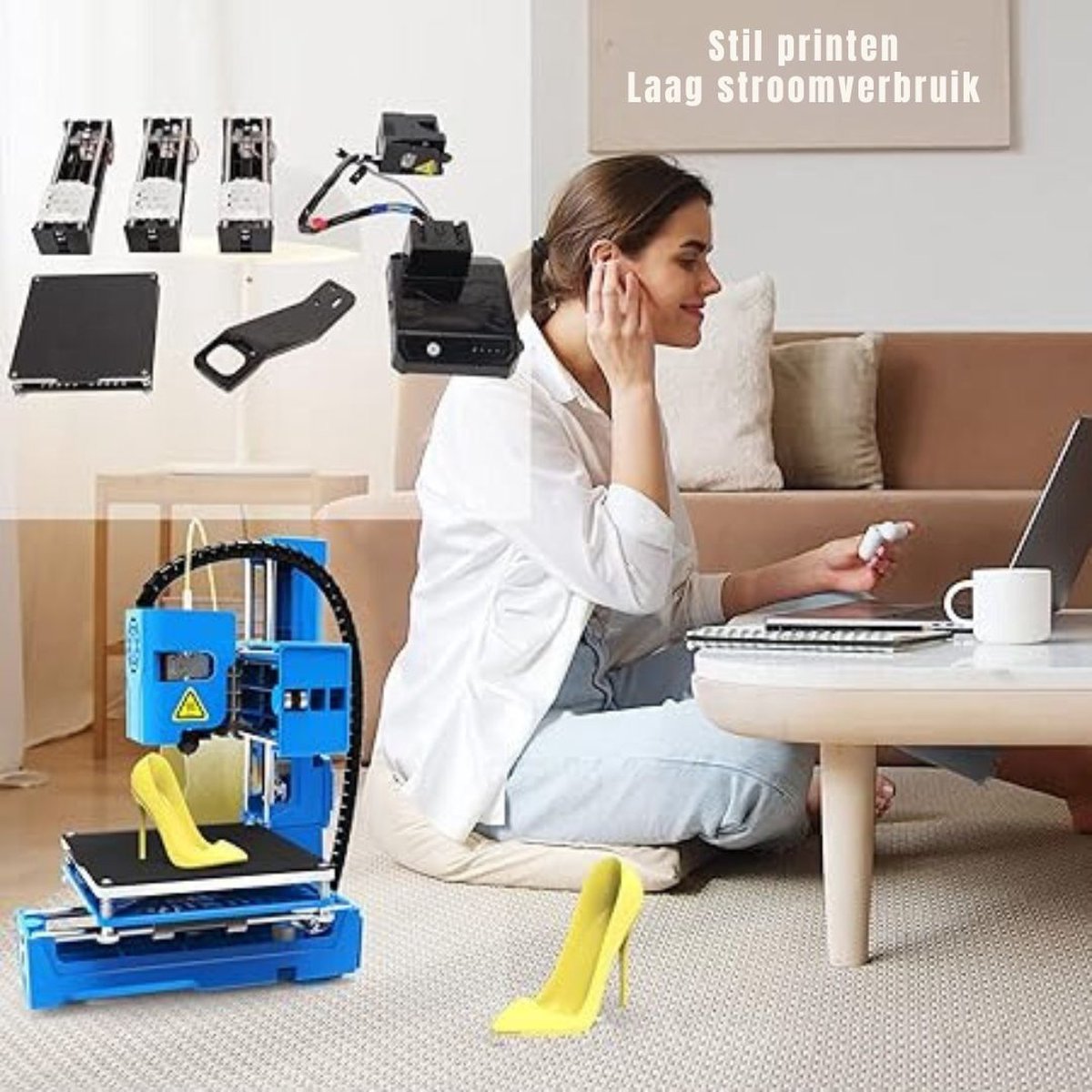 DD 3D Printer Beginnersbouwpakket 4x4x4cm Zwart