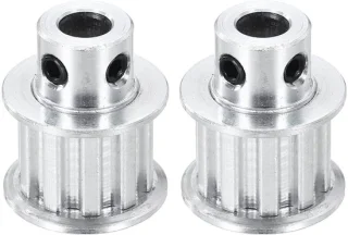 Distributiekatrol aluminium 10 tanden, boring 6 mm, 2 stuks
