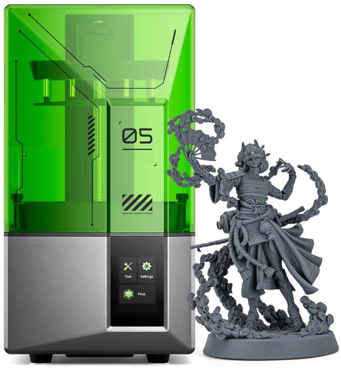 Draagbare Mini 3D Printer Bouwpakket met 4K LCD-scherm zwart-wit