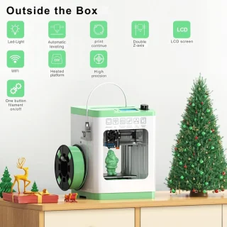 Draagbare Mini 3D Printer Bouwpakket voor Beginners met 11 Accessoires