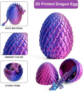 Draak in Ei 3D-geprinte decoratie