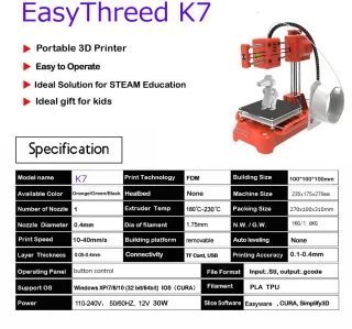 Easythreed K7 Mini Desktop 3D-printer