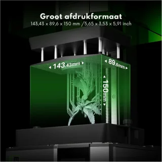 ELEGOO Mars 5 4K Mono LCD Resin 3D-printer Zilver/Groen