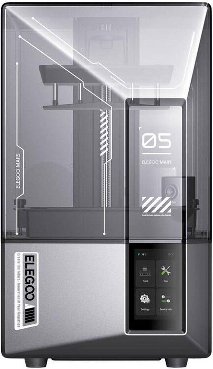 De Elegoo Mars 5 Ultra Mono LCD HD-9K 3D-printer EU Plug 220V in één oogopslag