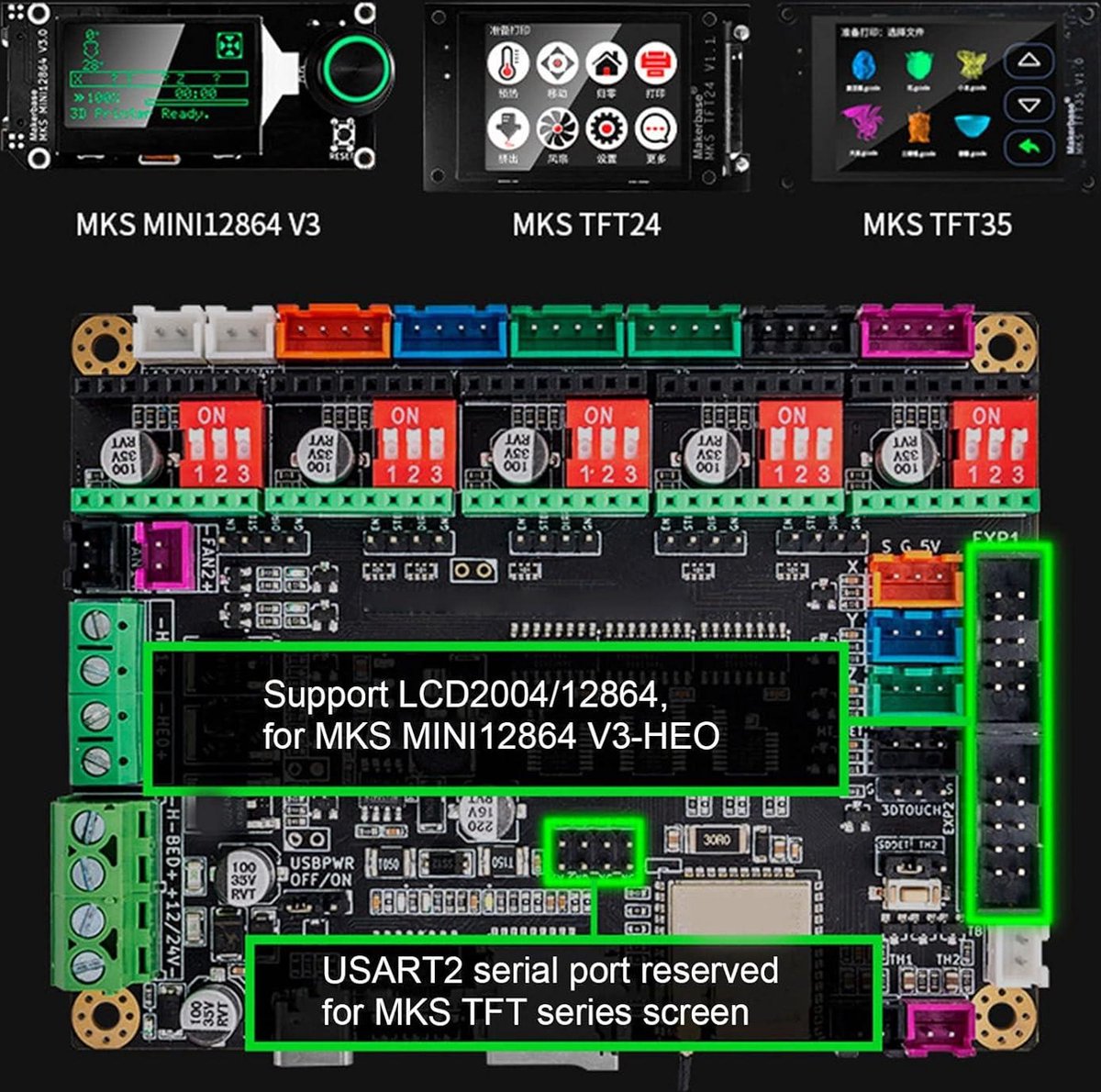 ESP32 32-bit geïntegreerd moederbord voor 3D-printer