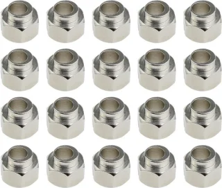 Excentrische spacers – 20 stuks – 5 mm binnendiameter – koolstofstaal vernikkeld – afstandhouders