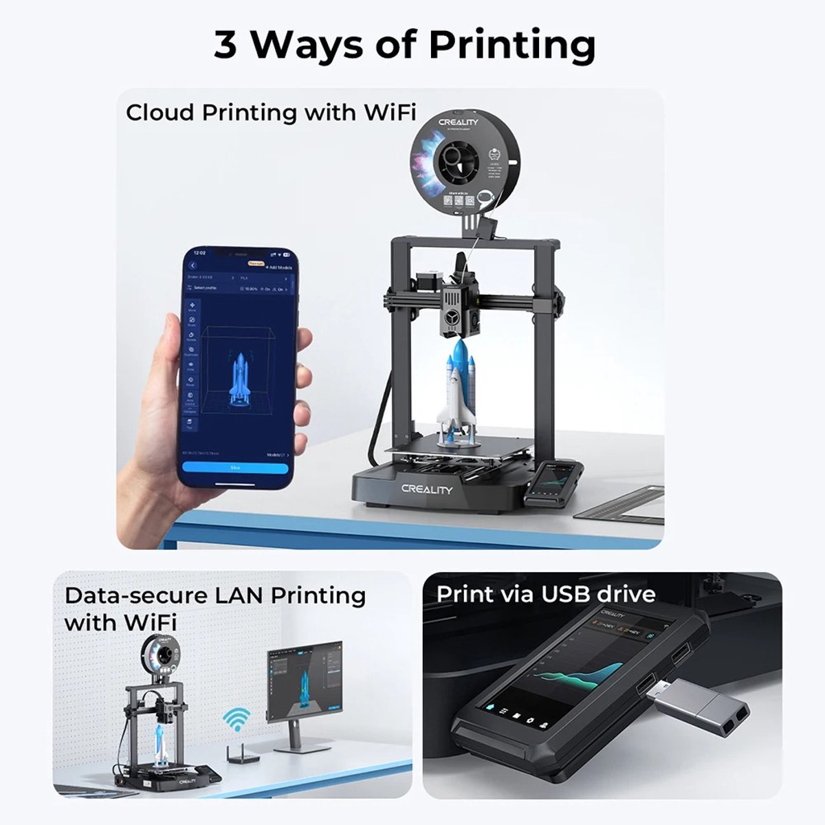 FDM 3D-printer 220x220x240mm Direct Drive