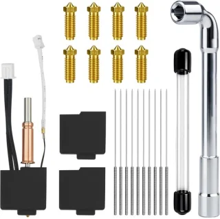 Hotend Kit voor 3D Printers - Inclusief 8 x 0,4 mm Messing Doppen - Onderdeel voor Kobra 3 - Verbeter je 3D-prints - ShopVlot