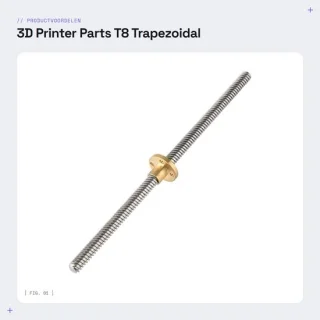 Inovra trapeziumgeleidingspindel 300 mm T8 moer roestvrij staal