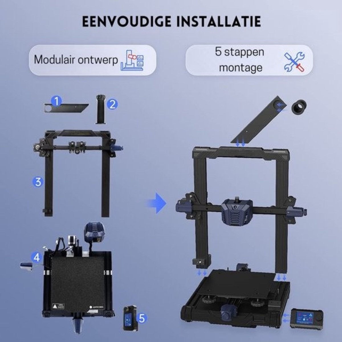 Intelectro 3D Printer 220x220x250mm Zwart