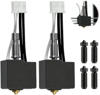 Keramische hotend kit voor 3D-printer met messing mondstuk en stalen nozzles