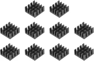 Koellichaam 7x14x14 mm van zwart aluminium met warmtegeleidende lijm – 10 stuks