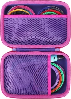 Lebakort Hard hoesje compatibel met SCRIB3D P1, Mynt3D Super en 3Doodler Start, paars + roze