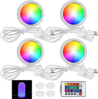 LED-lampenset 4 stuks aluminium RGB - SnelShoppen