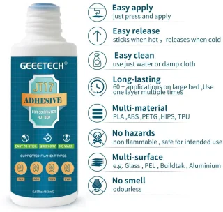Lijm voor 3D-printer, spray voor PLA, ABS, PETG, 150 ml (JT16) - ShopVlot