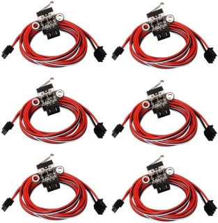 Mechanische eindstop, set van 6, 3 polen, 1 meter draad
