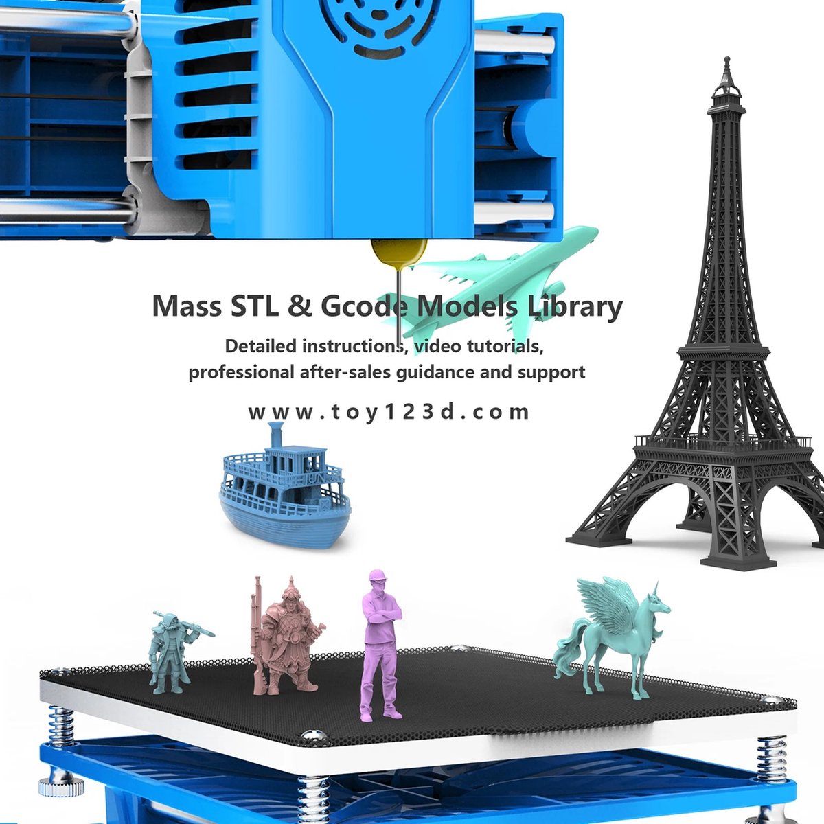 Mini 3D Printer Zwart - Draagbaar - TPU & PLA
